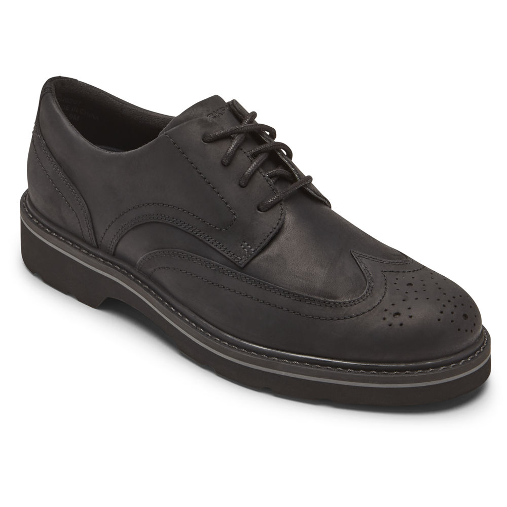 Zapatillas Rockport Hombre Mexico - Charlee Waterproof Wingtip Negros - DJRUP1976